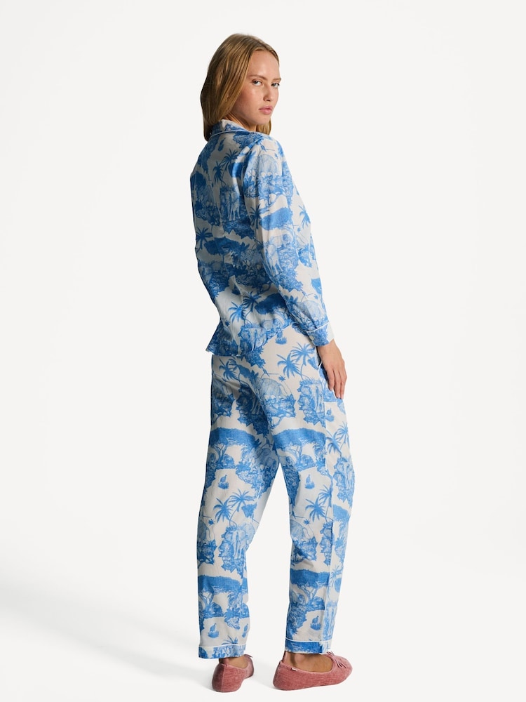أزرق - Desmond & Dempsey Long Pyjamas Set - صورة 2 من 7