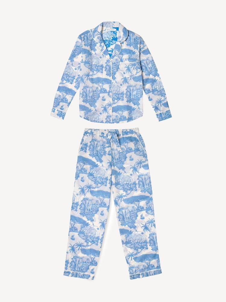 أزرق - Desmond & Dempsey Long Pyjamas Set - صورة 7 من 7