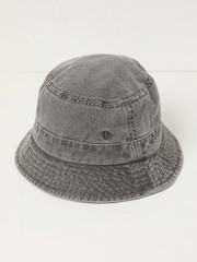 FatFace Grey Washed Bucket 100% Cotton Hat - Image 1 of 2