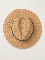 FatFace Stripes Detail Fedora Straw Hat - صورة 2 من 2