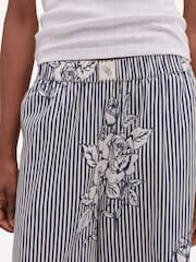 Pinstripe Rose Navy - Desmond & Dempsey 402 Long Pyjamas Set - صورة 3 من 3