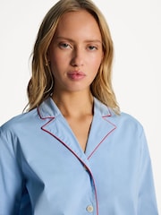 Desmond & Dempsey Plain Cotton Blue 402 Long Pyjamas Set - Image 5 of 7