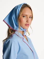 Desmond & Dempsey Plain Cotton Blue 402 Long Pyjamas Set - Image 6 of 7