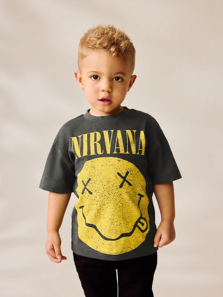 Charcoal Nirvana Band Graphic Short Sleeve T-Shirt (3mths-8yrs) - Image 2 of 7