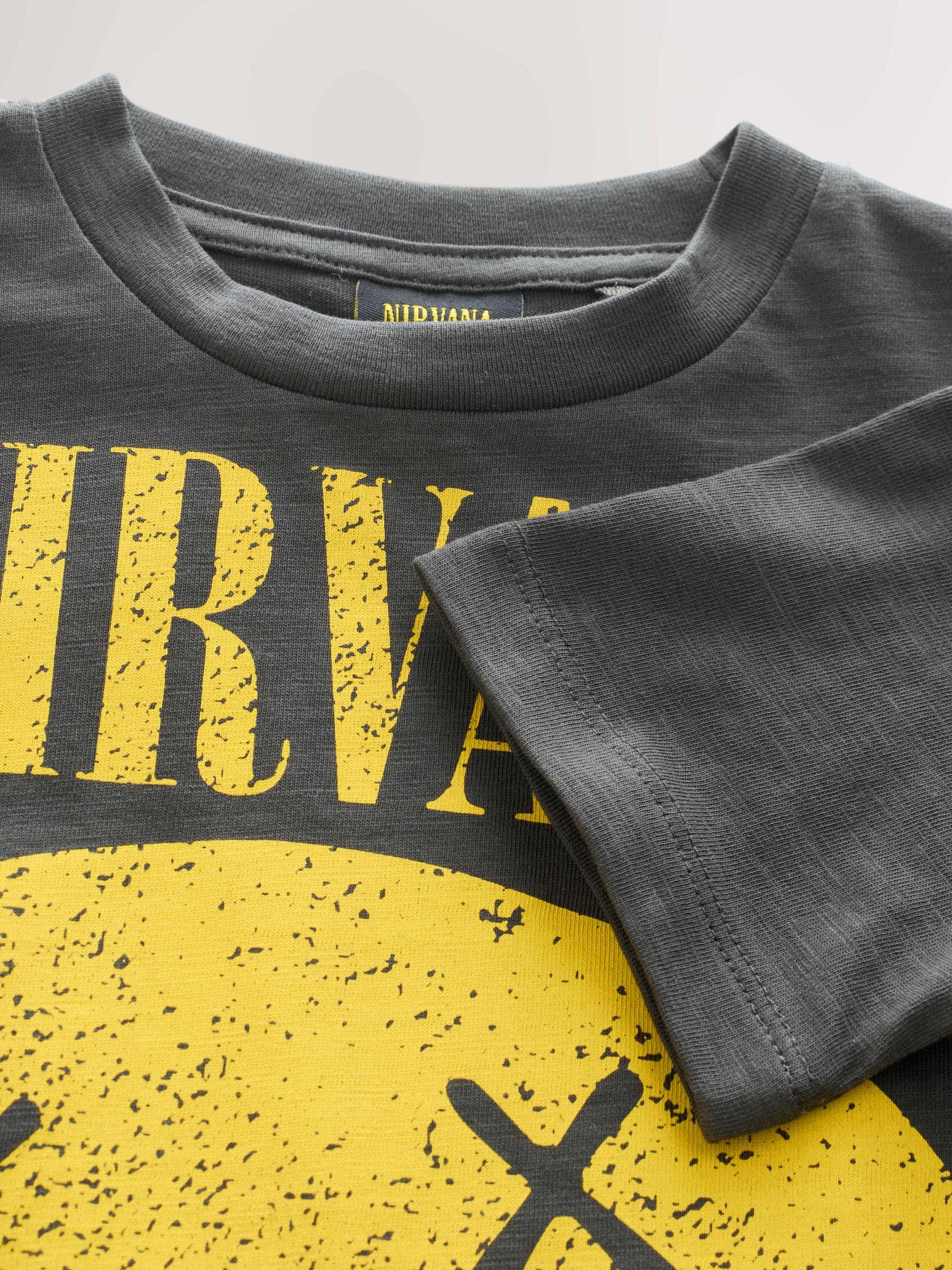 Buy Charcoal Nirvana Band Graphic Short Sleeve T-Shirt (3mths-8yrs