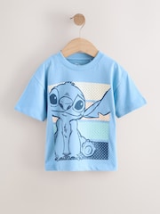 Blue Lilo & Stitch Short Sleeve 100% Cotton T-Shirt (3mths-8yrs) - Image 1 of 4