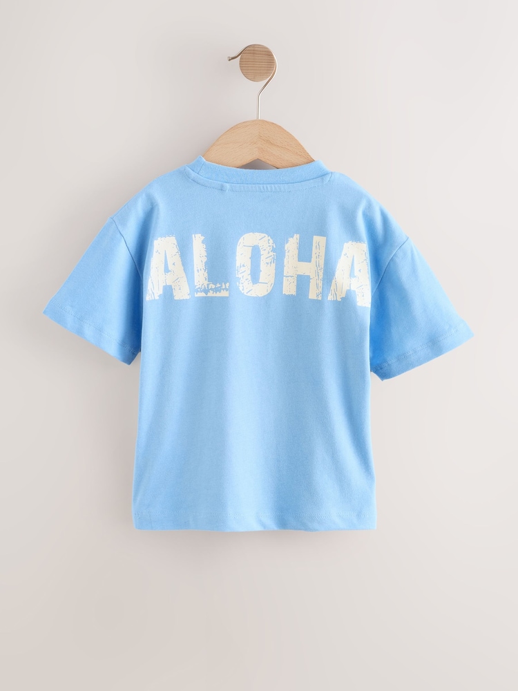 Blue Lilo & Stitch Short Sleeve 100% Cotton T-Shirt (3mths-8yrs) - Image 2 of 4
