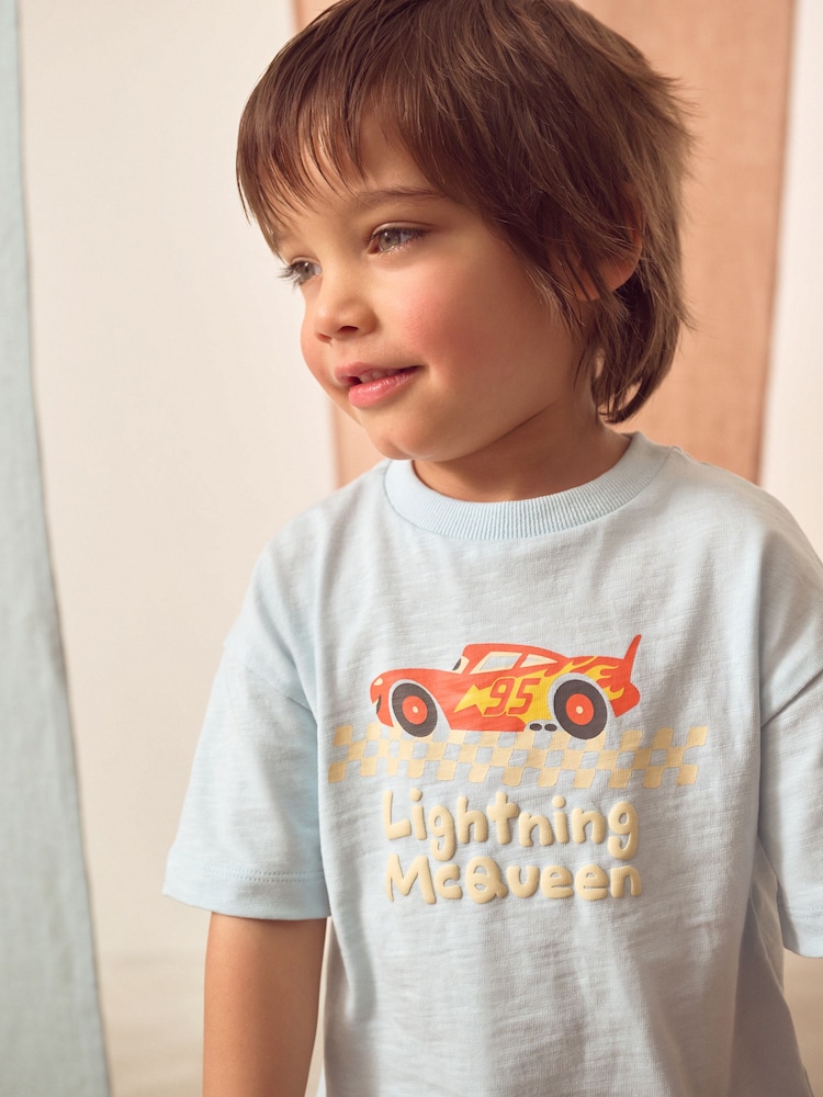 Baby Blue Cars Lightning McQueen Short Sleeve T-Shirt (3mths-8yrs) - Image 1 of 4