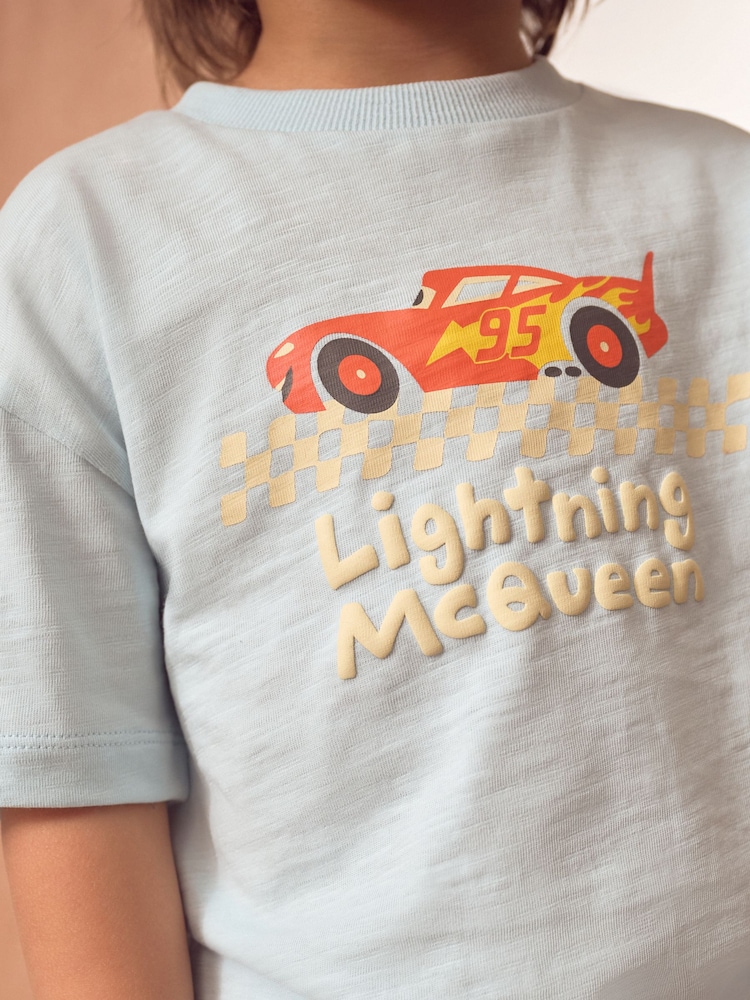 Baby Blue Cars Lightning McQueen Short Sleeve T-Shirt (3mths-8yrs) - Image 2 of 4