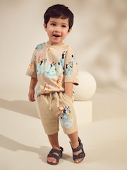 Neutral Blue All-Over-Print T-Shirt & Shorts Set (3mths-8yrs) - Image 1 of 4