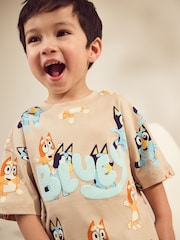 Neutral Blue All-Over-Print T-Shirt & Shorts Set (3mths-8yrs) - Image 4 of 4
