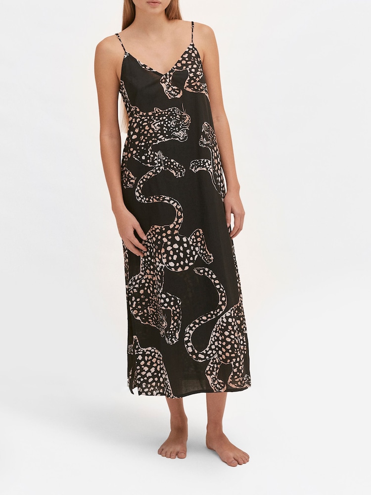 Desmond & Dempsey Jag Navy Slip Night Dress - Image 1 of 5 Desmond & Dempsey Jag Navy Slip Night Dress - Image 1 of 5