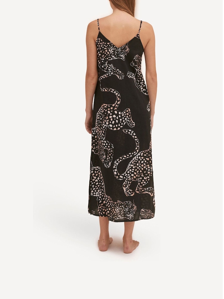 Desmond & Dempsey Jag Navy Slip Night Dress - Image 2 of 5 Desmond & Dempsey Jag Navy Slip Night Dress - Image 2 of 5