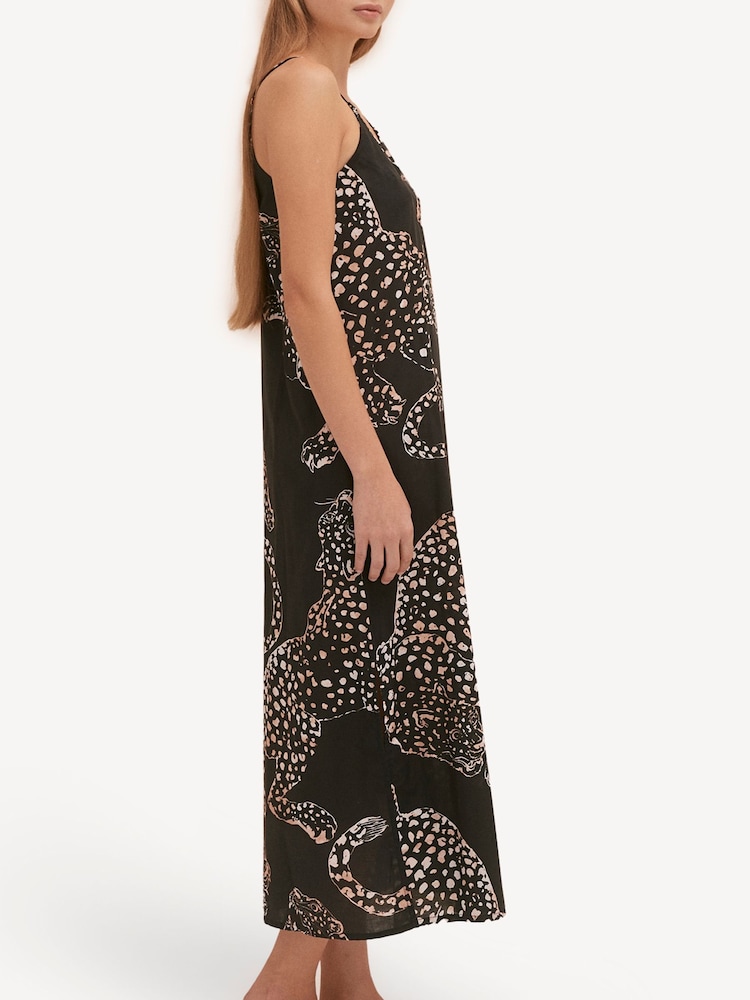 Desmond & Dempsey Jag Navy Slip Night Dress - Image 2 of 4 Desmond & Dempsey Jag Navy Slip Night Dress - Image 2 of 4