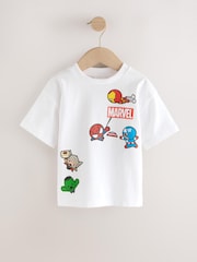 White Marvel Short Sleeve 100% Cotton T-Shirt (6mths-8yrs) - Image 1 of 4
