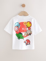 White Marvel Short Sleeve 100% Cotton T-Shirt (6mths-8yrs) - Image 2 of 4