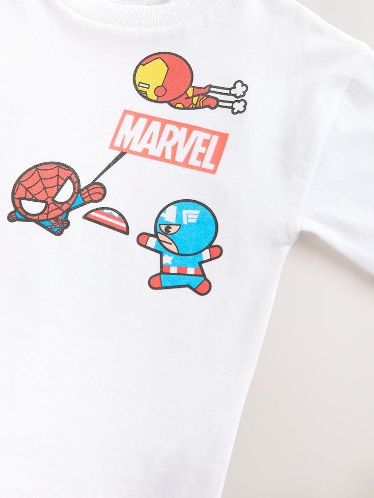 White Marvel Short Sleeve 100% Cotton T-Shirt (6mths-8yrs) - Image 4 of 4