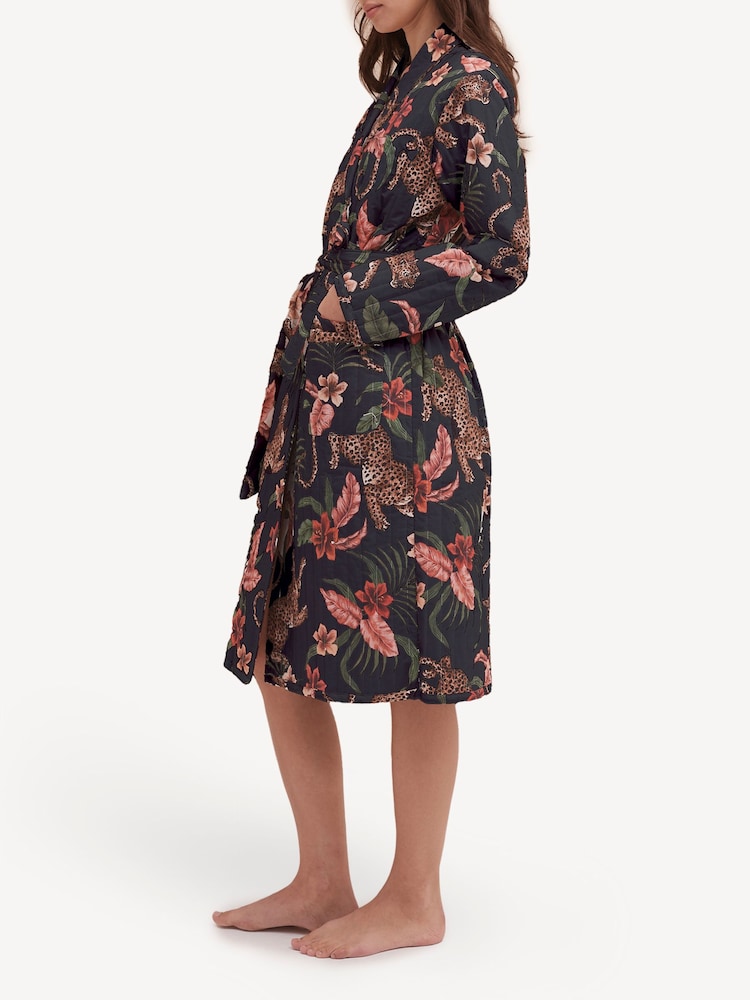 Desmond & Dempsey Soleia Navy Quilted Robe - Image 1 of 5