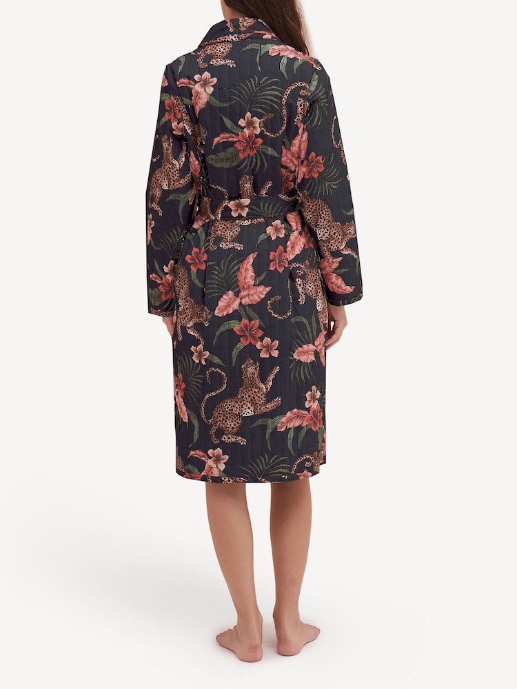 Desmond & Dempsey Soleia Navy Quilted Robe - Image 2 of 5