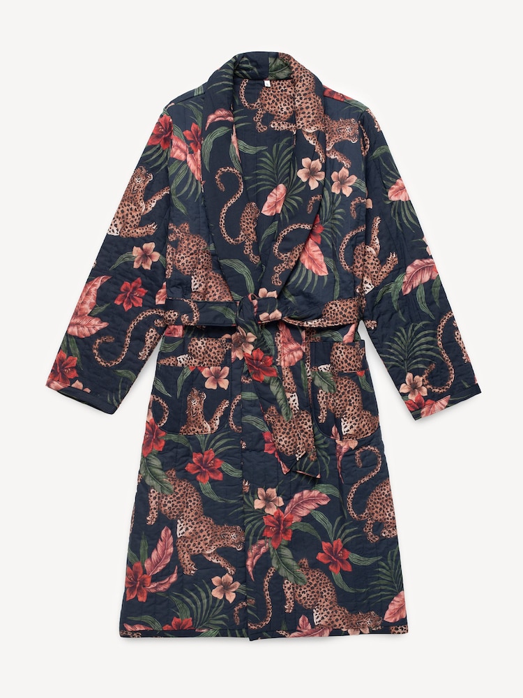 Desmond & Dempsey Soleia Navy Quilted Robe - Image 5 of 5