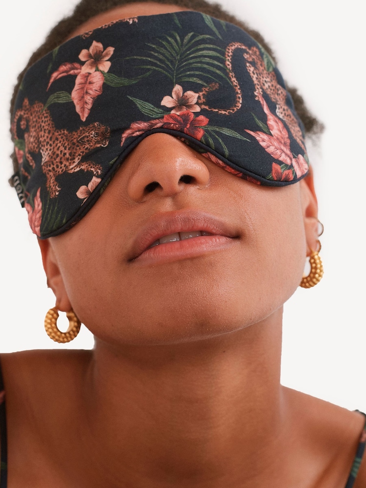 Desmond & Dempsey Soleia Navy Luxe Eye Mask - Image 1 of 3