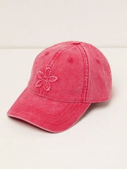 FatFace Red Flower Detail 100% Cotton Cap - Image 1 of 2