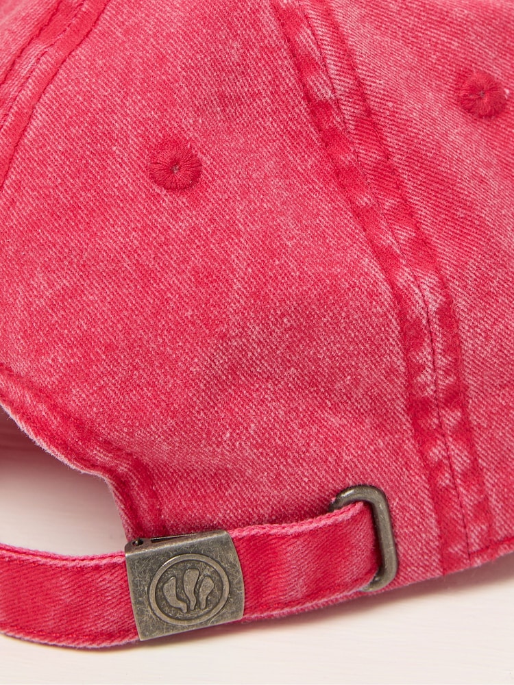 FatFace Red Flower Detail 100% Cotton Cap - Image 2 of 2
