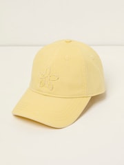 FatFace Yellow Flower Detail 100% Cotton Cap - Image 1 of 4
