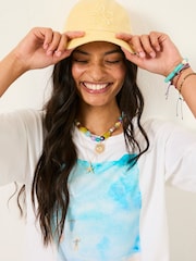FatFace Yellow Flower Detail 100% Cotton Cap - Image 4 of 4