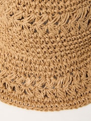FatFace Natural Pattern Straw Bucket Hat - Image 2 of 2