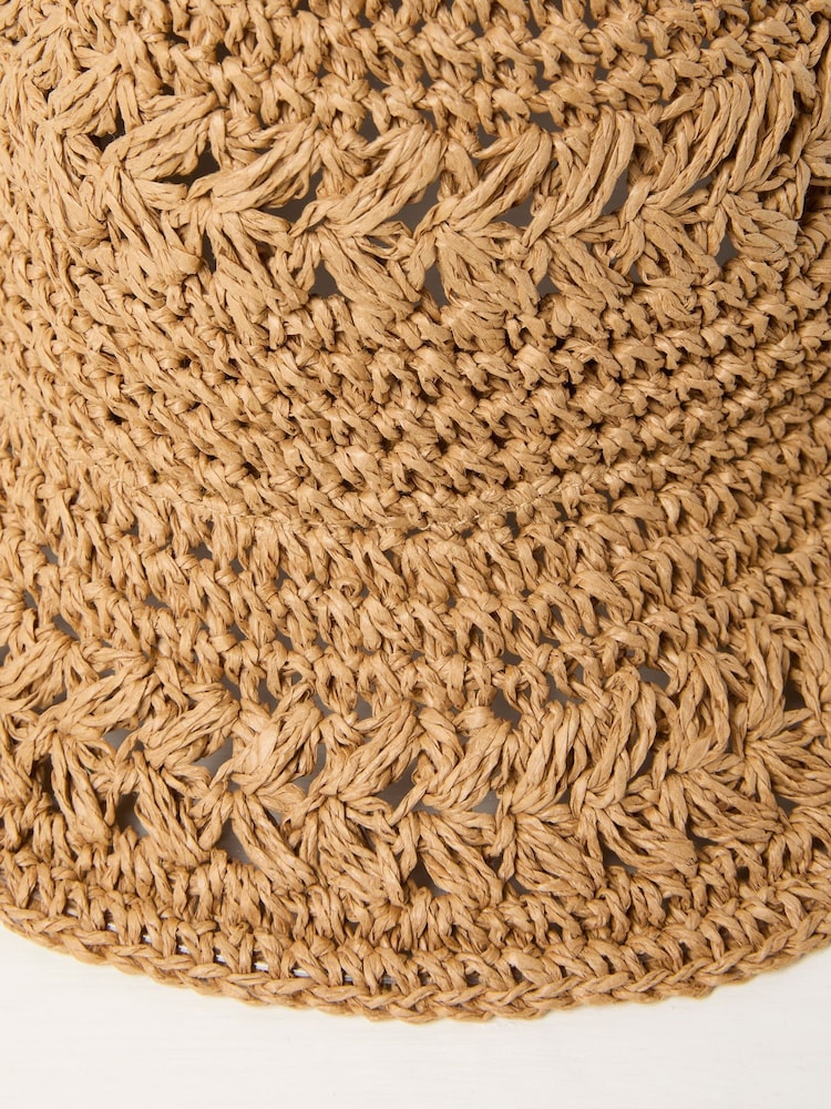FatFace Natural Pattern Straw Bucket Hat - Image 2 of 2