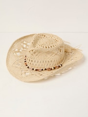 FatFace Natural Straw Cowboy Hat - Image 1 of 2