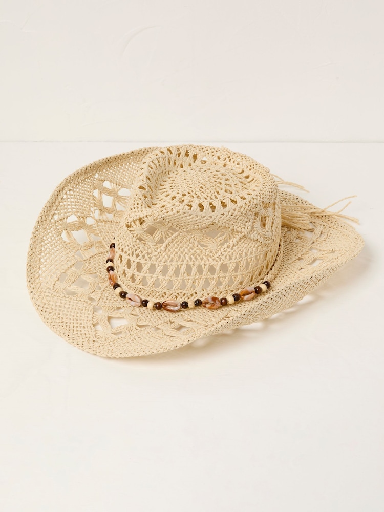 FatFace Natural Straw Cowboy Hat - Image 1 of 2