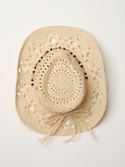 FatFace Natural Straw Cowboy Hat - Image 2 of 2