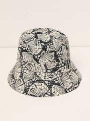 FatFace Black Shell Printed Bucket 100% Cotton Hat - Image 1 of 2
