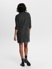 ONLY Grey Roll Neck Knitted Jumper Dress - Image 2 of 6