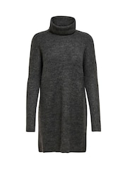 ONLY Grey Roll Neck Knitted Jumper Dress - Image 5 of 6
