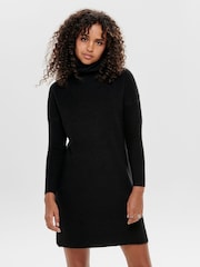 ONLY Black Roll Neck Knitted Jumper Dress - Image 2 of 6