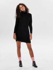 ONLY Black Roll Neck Knitted Jumper Dress - Image 4 of 6