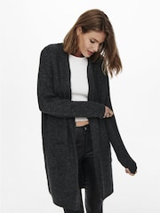 ONLY Grey Cosy Long Knitted Open Cardigan - Image 1 of 6