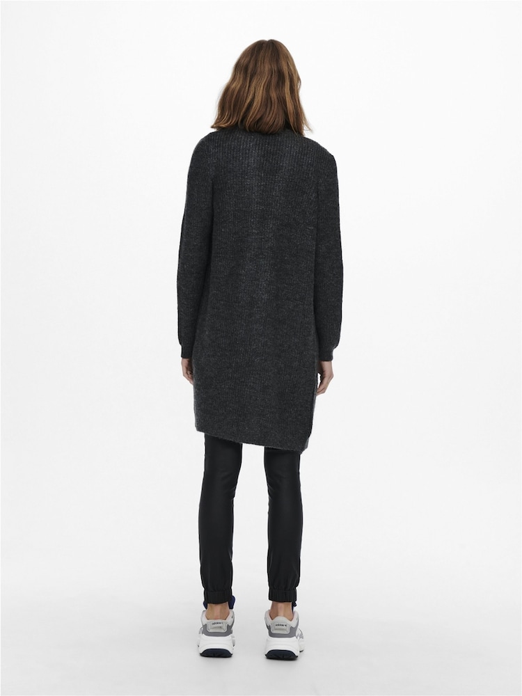 ONLY Grey Cosy Long Knitted Open Cardigan - Image 2 of 6