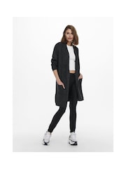 ONLY Grey Cosy Long Knitted Open Cardigan - Image 3 of 6