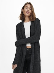 ONLY Grey Cosy Long Knitted Open Cardigan - Image 4 of 6