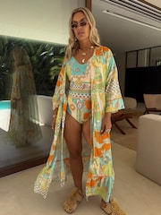 Never Fully Dressed Ecru Map Kimono - Image 1 of 7