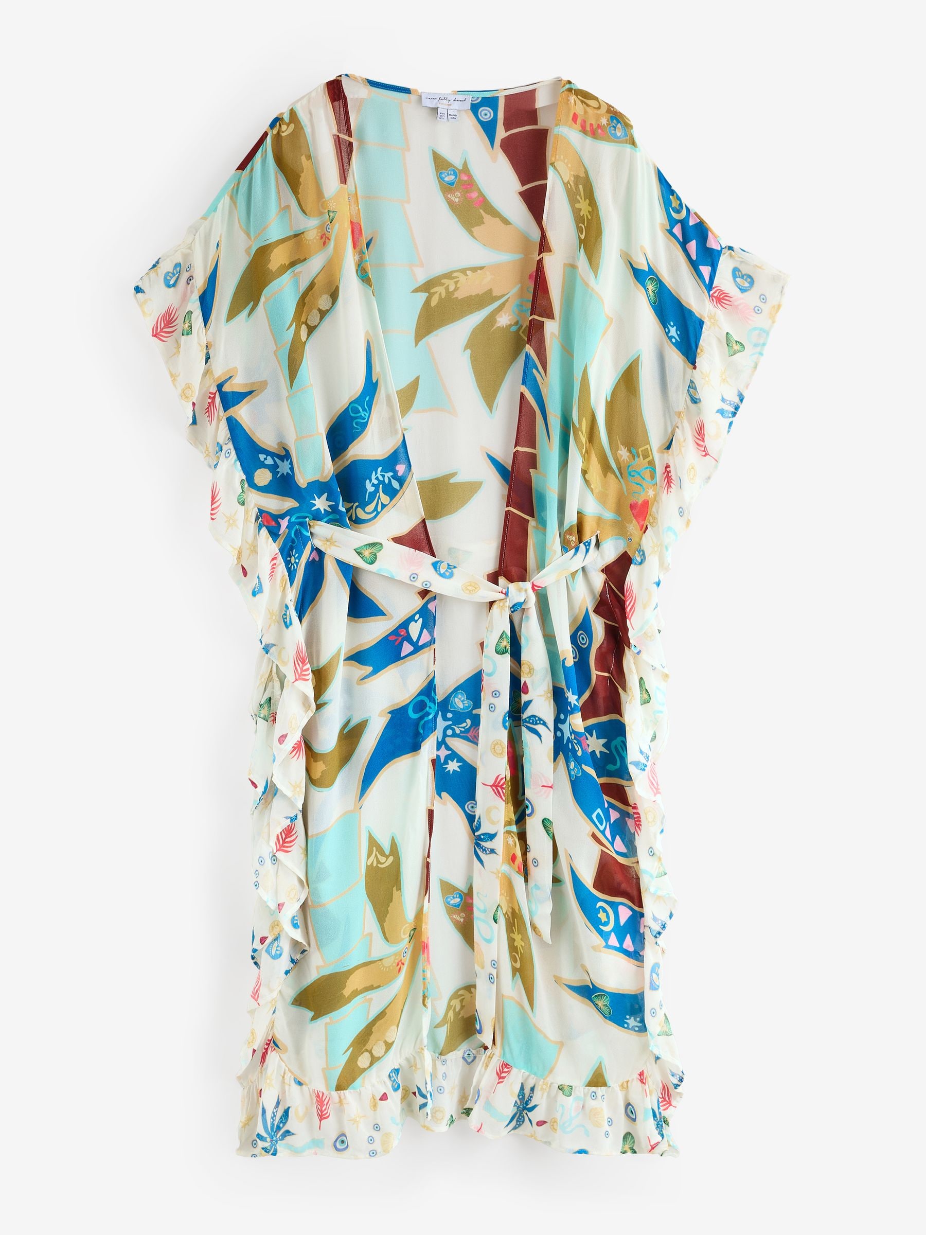 Buy Never Fully Dressed Ecru Palm Lightweight Kimono from Next Romania