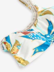Never Fully Dressed Ecru Palm One Shoulder Bikini Top - Image 6 of 7