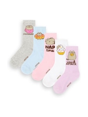 Vanilla Underground Pink Womens Pusheen Socks 5 Pack - Image 1 of 5