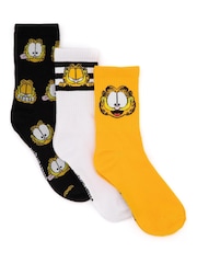 Vanilla Underground Orange Mens Garfield Socks 3 Pack - Image 1 of 4