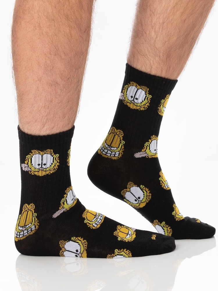 Vanilla Underground Orange Mens Garfield Socks 3 Pack - Image 2 of 4