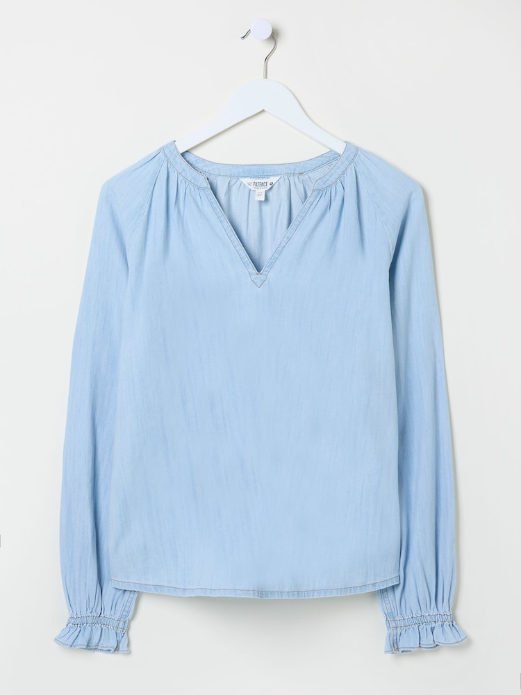 Pacey Light Blue Denim Blouse - Image 5 of 5